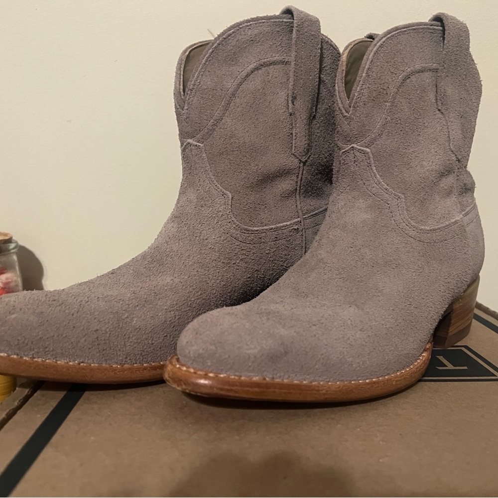 Tecovas “Lucy” Gray Suede Boot- Worn Once!